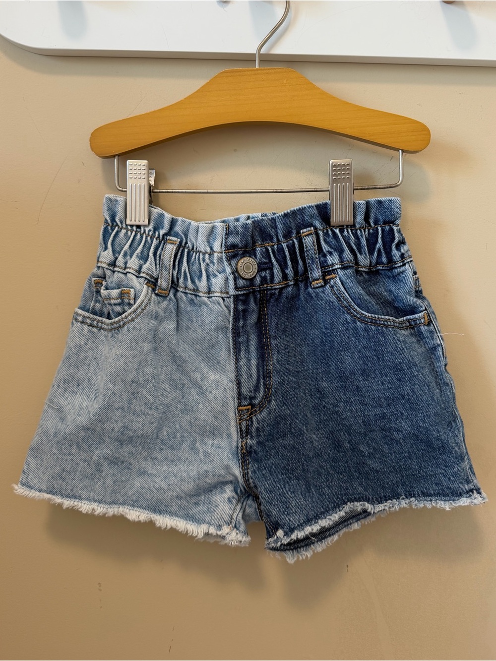 GAP Two-Tone Denim Shorts - Light Blue & Dark Blue